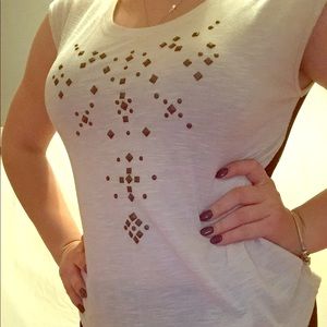 Embellished tank with mesh back